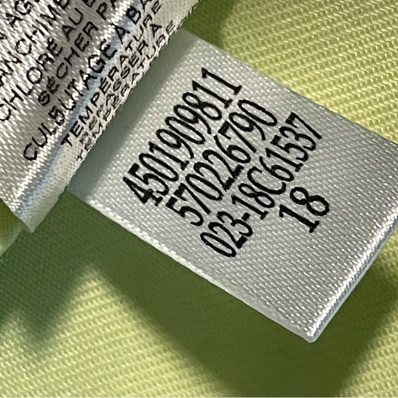 Chico’s Drape Front Jacket 3/4 Sleeve Zipper details Yellow Green Chartreuse - Picture 6 of 7